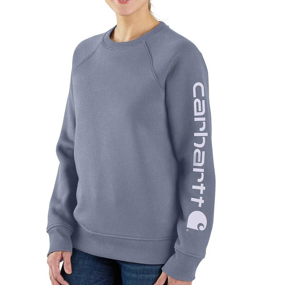 Carhartt Women's Relaxed Fit Midweight Graphic Crewneck Sweatshirt - Wisteria Heather weis-western-wear