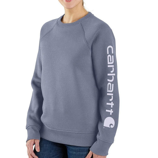 Carhartt Women's Relaxed Fit Midweight Graphic Crewneck Sweatshirt - Wisteria Heather weis-western-wear