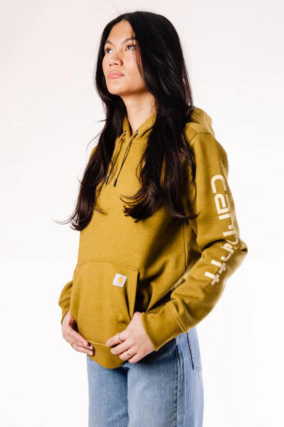 Carhartt Women's Relaxed Fit Sleeve Logo Graphic Hoodie weis-western-wear