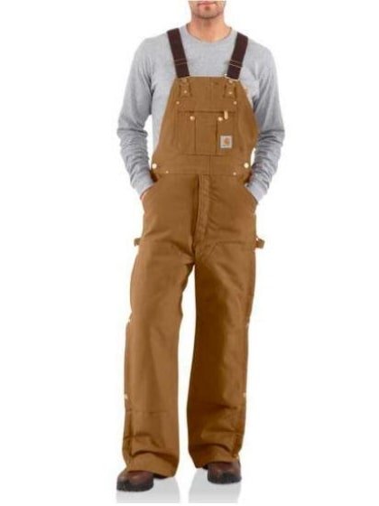 Carhartt Work Men's Bib Overalls Lined Duck Midweight -Clearance