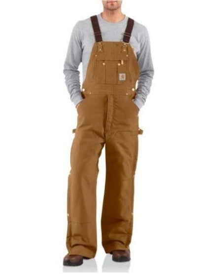 Carhartt Work Men's Bib Overalls Lined Duck Midweight -Clearance