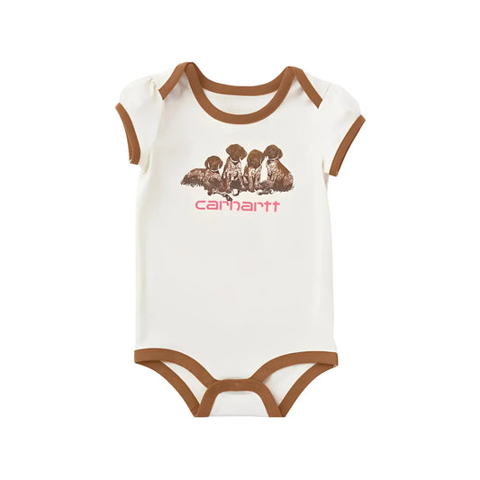 Carhartt Baby Girls' Short Sleeve Puppies Bodysuit weis-western-wear