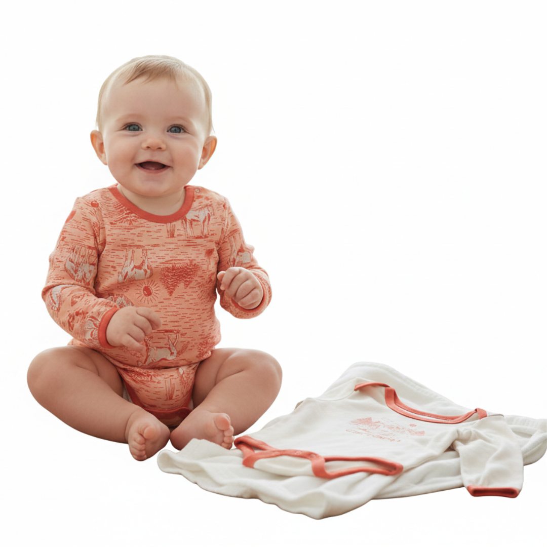 Carhartt Girl's Long Sleeve Farm Print Onesies 2PC Set