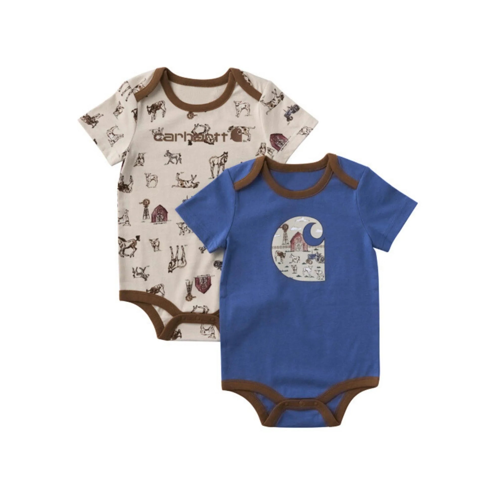 Carhartt Infant Boys 2 Piece Short Sleeve Farm Print Bodysuit Set weis-western-wear