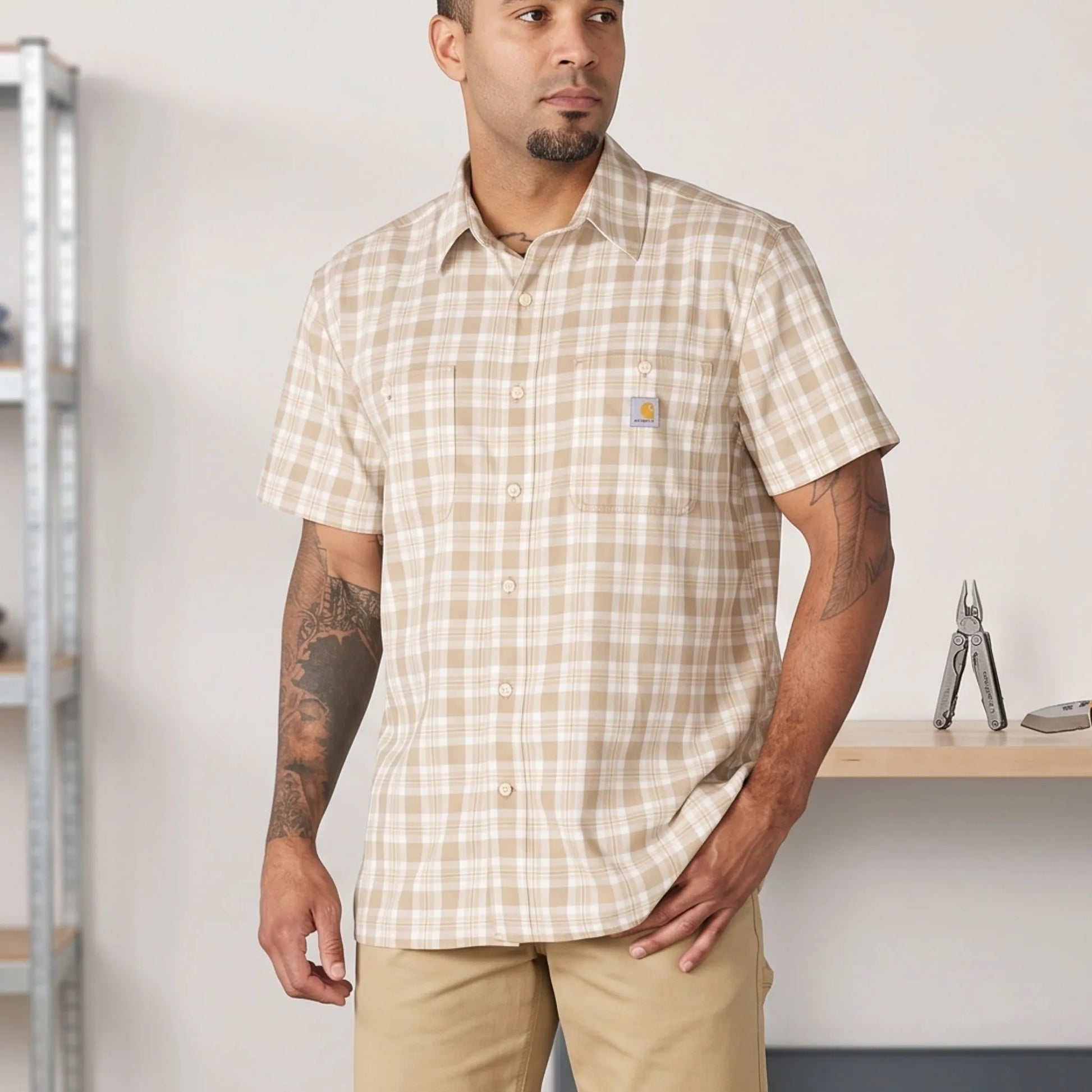 Carhartt Men's Bozeman Relaxed SS Plaid Shirt - Carhartt