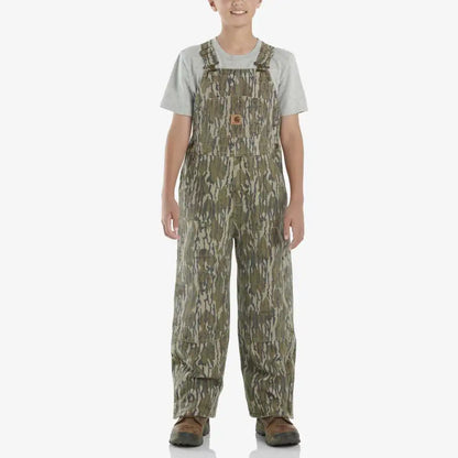 Carhartt Kids' Loose Fit Canvas Insulated Double-Front Camo Bib Overall