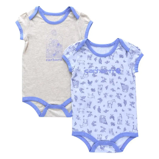 Carhartt Infant Short Sleeve Farm Print Onesie 2 Piece Set