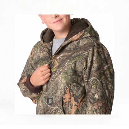 Carhartt Boy's Canvas Insulated Hooded Camo Active Jacket