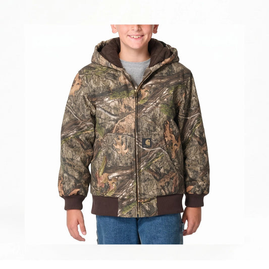 Carhartt Boy's Canvas Insulated Hooded Camo Active Jacket