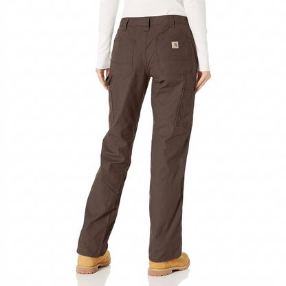 Carhartt Crawford canvas loose fit women’s work pant showing a close-up of the reinforced rear pockets.