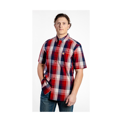 Carhartt Men’s Shirt Casual Short Sleeve Plaid Button Down