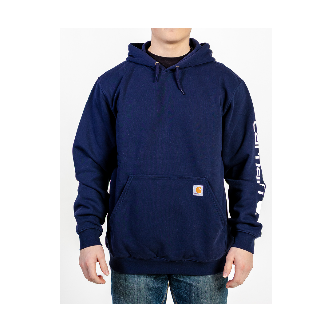 Carhartt Men's Hoodie Loose Fit Midweight Logo Sleeve Pullover