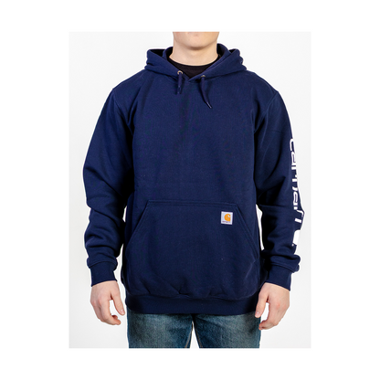 Carhartt Men's Hoodie Loose Fit Midweight Logo Sleeve Pullover