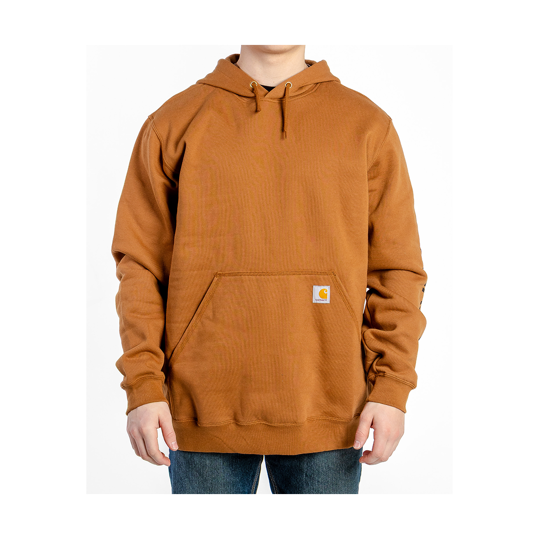 Carhartt Men's Hoodie Loose Fit Midweight Logo Sleeve Pullover