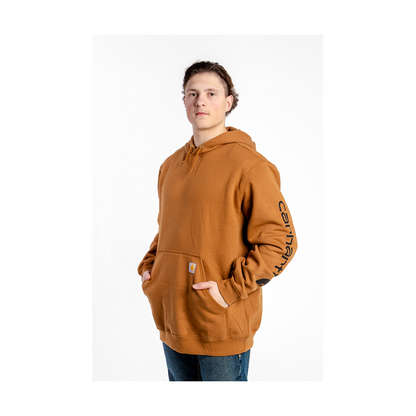 Carhartt Men's Hoodie Loose Fit Midweight Logo Sleeve Pullover