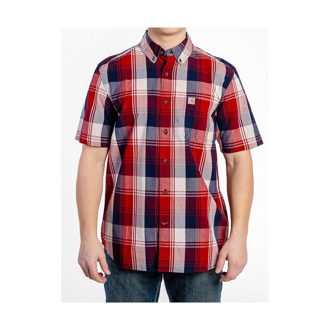 Carhartt Men’s Shirt Casual Short Sleeve Plaid Button Down