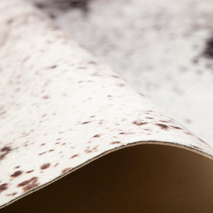 Carstens Faux Cowhide Print Rug, White Brindle