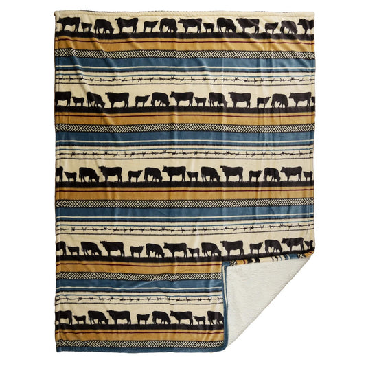 Carstens Morning On the Farm Plush Sherpa Throw Blanket weis-western-wear