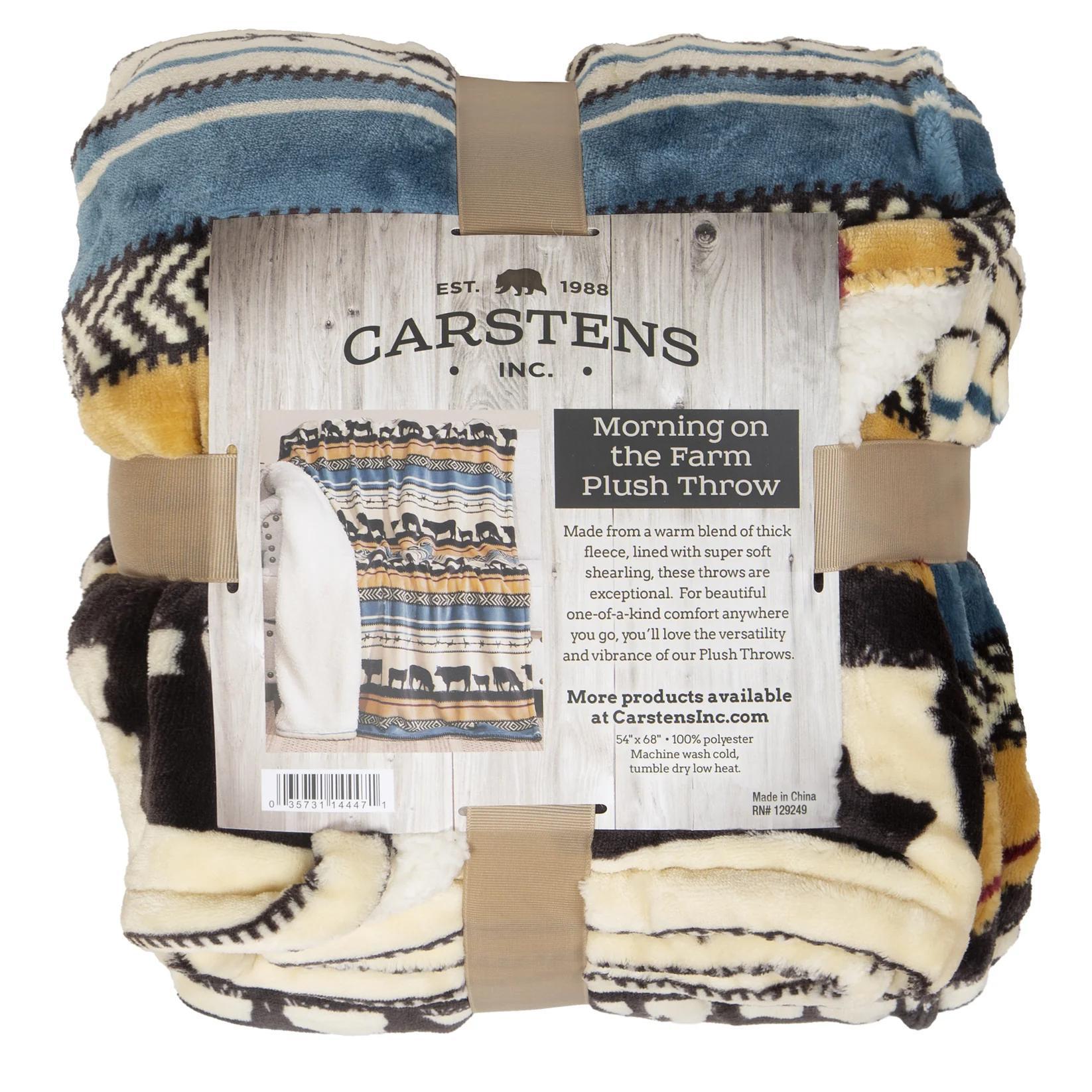 Carstens Morning On the Farm Plush Sherpa Throw Blanket weis-western-wear