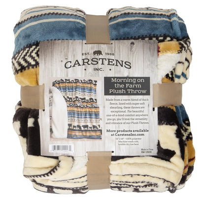 Carstens Morning On the Farm Plush Sherpa Throw Blanket weis-western-wear