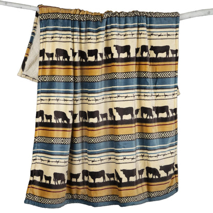 Carstens Morning On the Farm Plush Sherpa Throw Blanket weis-western-wear