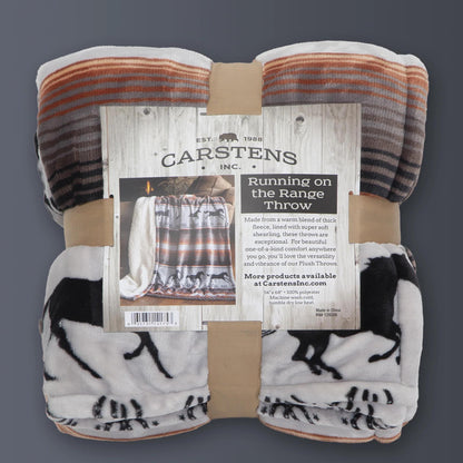 Carstens Running on the Range Plush Sherpa Throw JP967