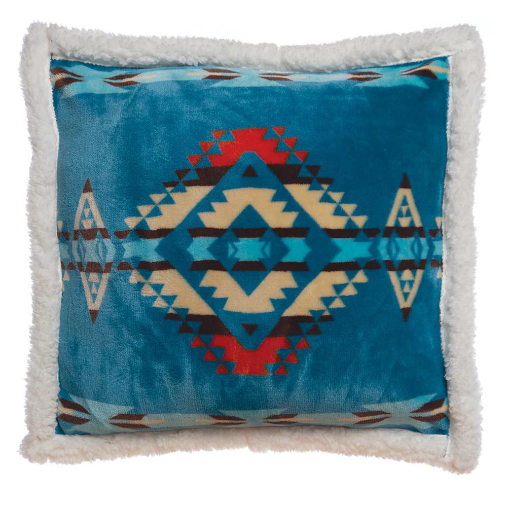 Carstens Turquoise Southwest Plush Sherpa Pillow/Throw weis-western-wear