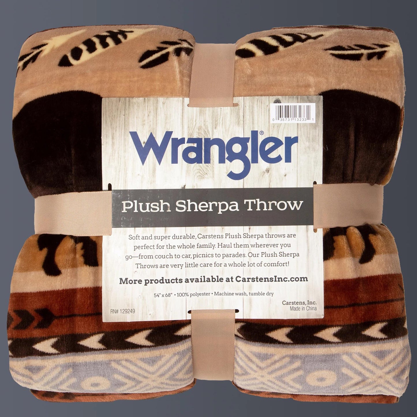 Carstens Wrangler® Buffalo Southwestern Plush Sherpa Throw JW195