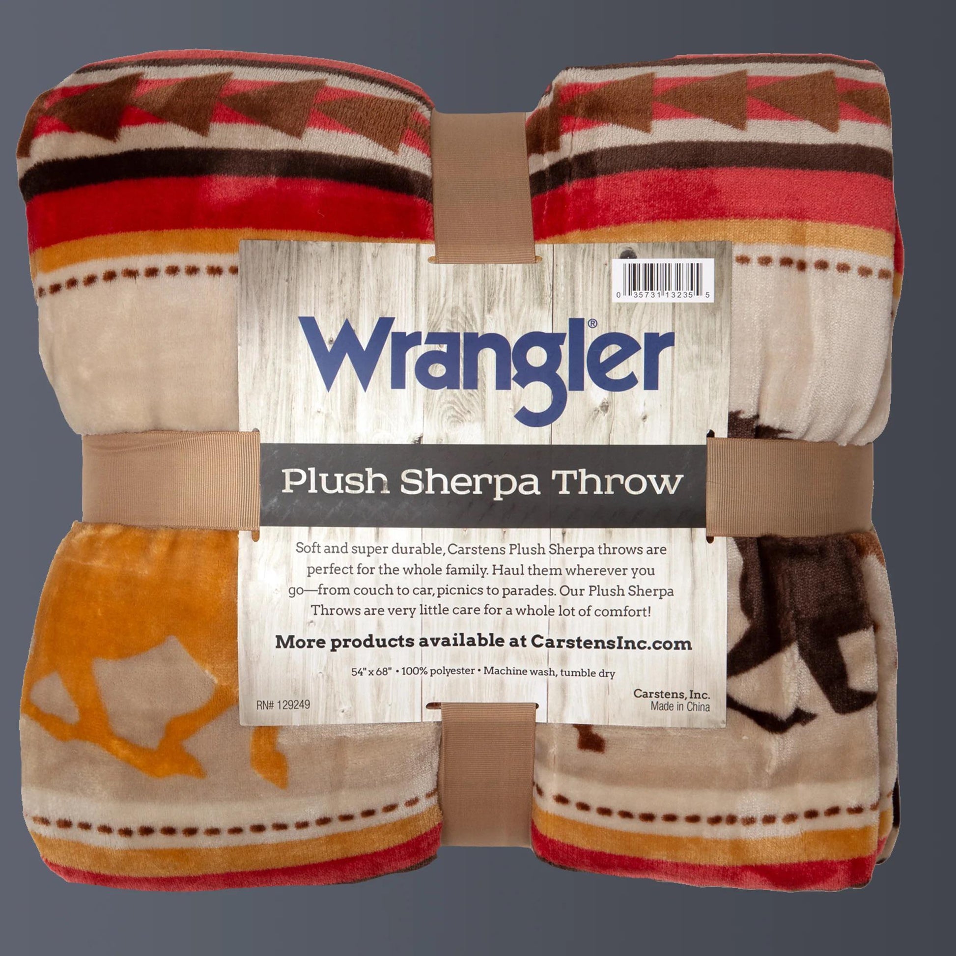 Carstens Wrangler® Running Horse Plush Sherpa Throw JW196