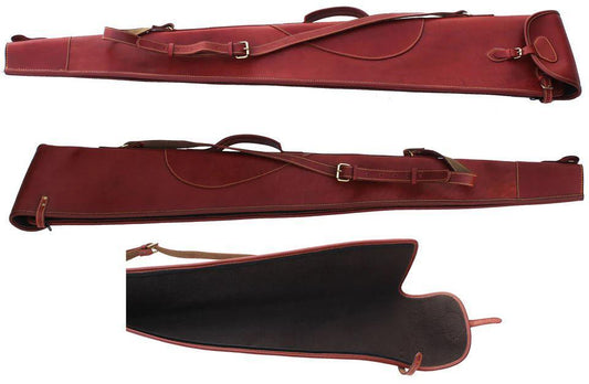 Challenger Full grain Leather Fleece Lined Shooting, Hunting Sporting Gun Case 111TS02TN