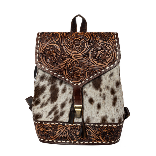 Challenger Hand Tooled Leather/Cowhide Backpack 18RSB01