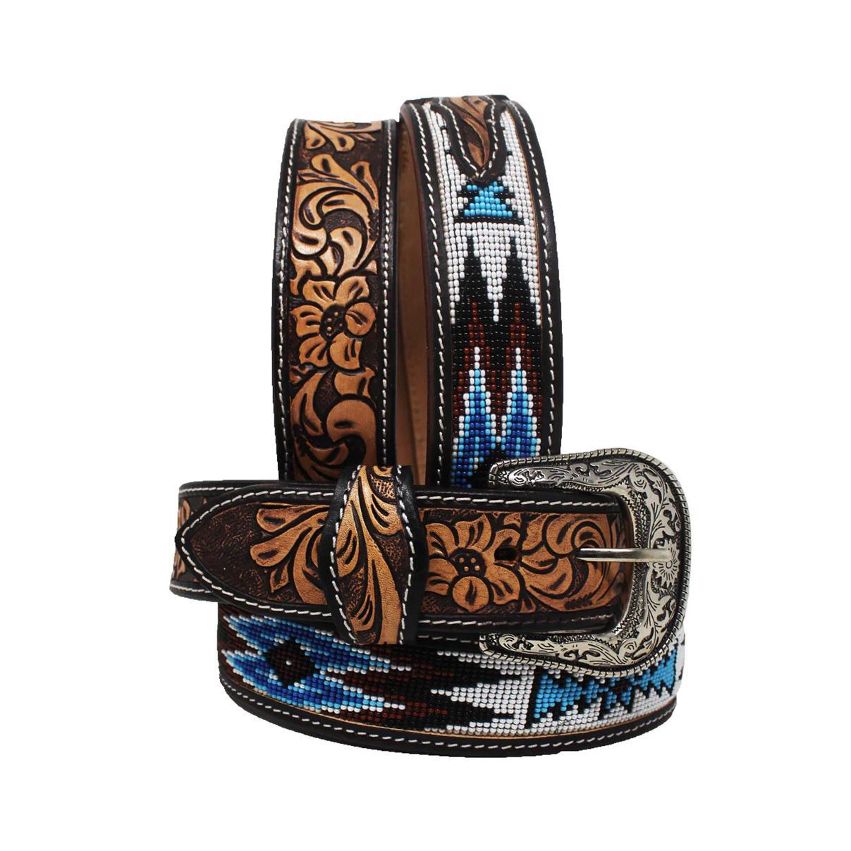 Challenger Kid's Youth Western Rodeo Floral Leather Belt 26RT12C