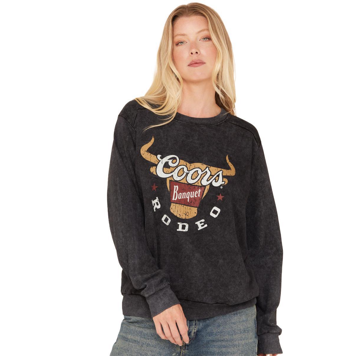 Changes Coors Women's Banquet Logo Graphic Crewneck Sweatshirt Black 47-221-156