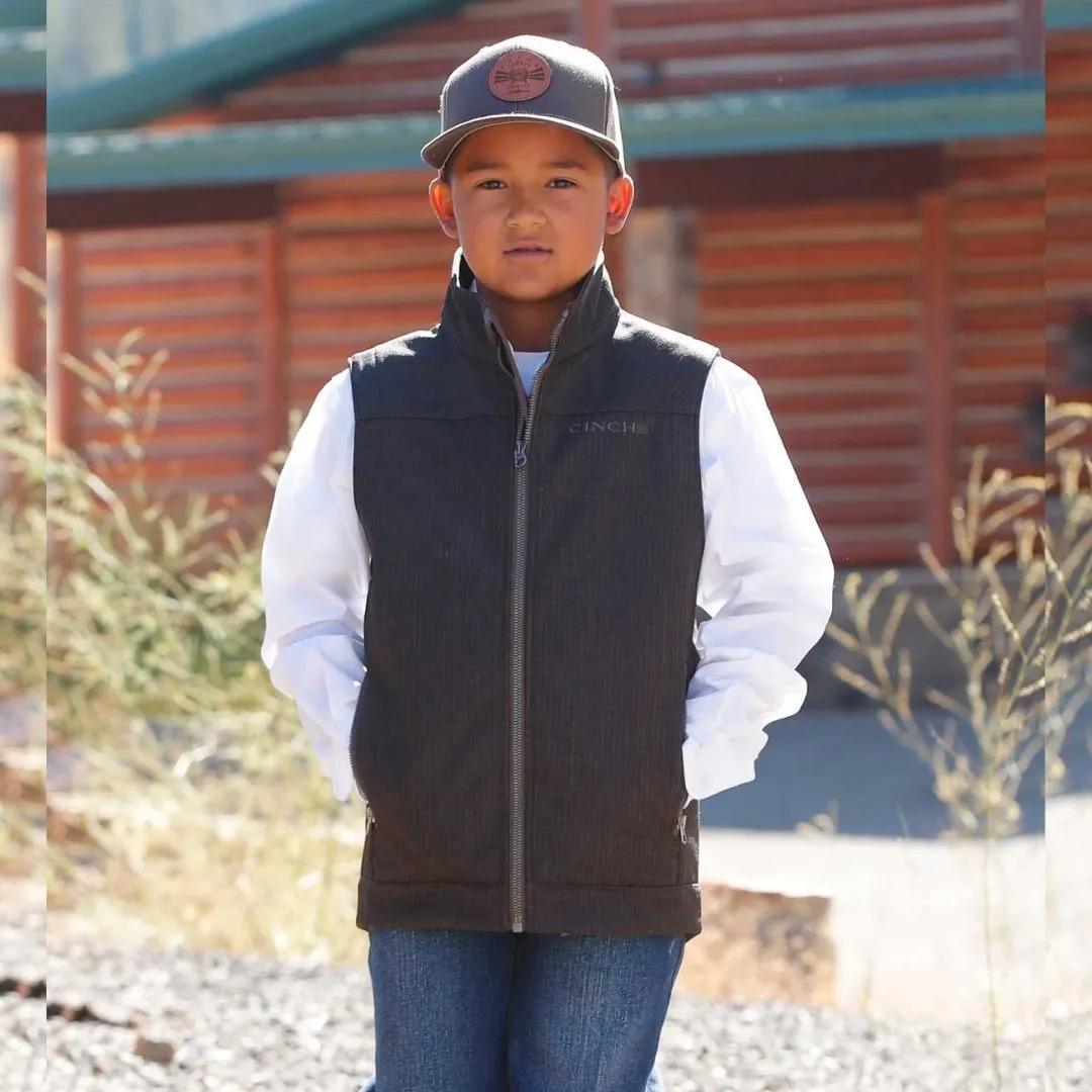 Cinch Boy's Bonded Vest Brown weis-western-wear