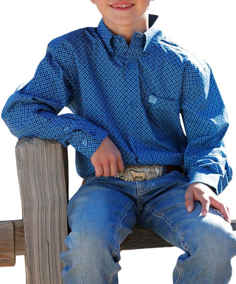 Cinch Boy's Long Sleeve Button Down Western Shirt MTW7060352