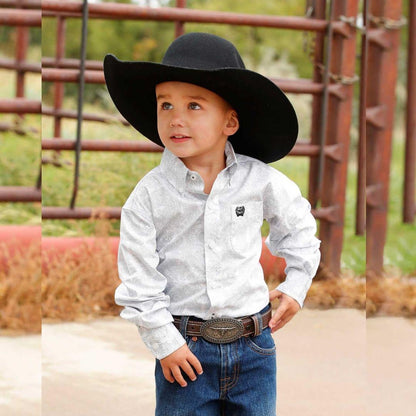 Cinch Boy's Long sleeves print White weis-western-wear