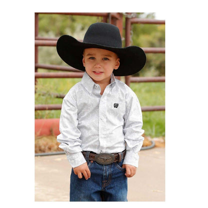 Cinch Boy's Long sleeves print White weis-western-wear