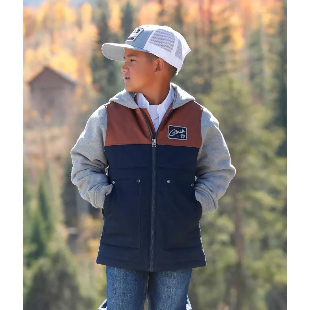 Cinch Boy's OW25 Color Block Hoodie Jacket weis-western-wear