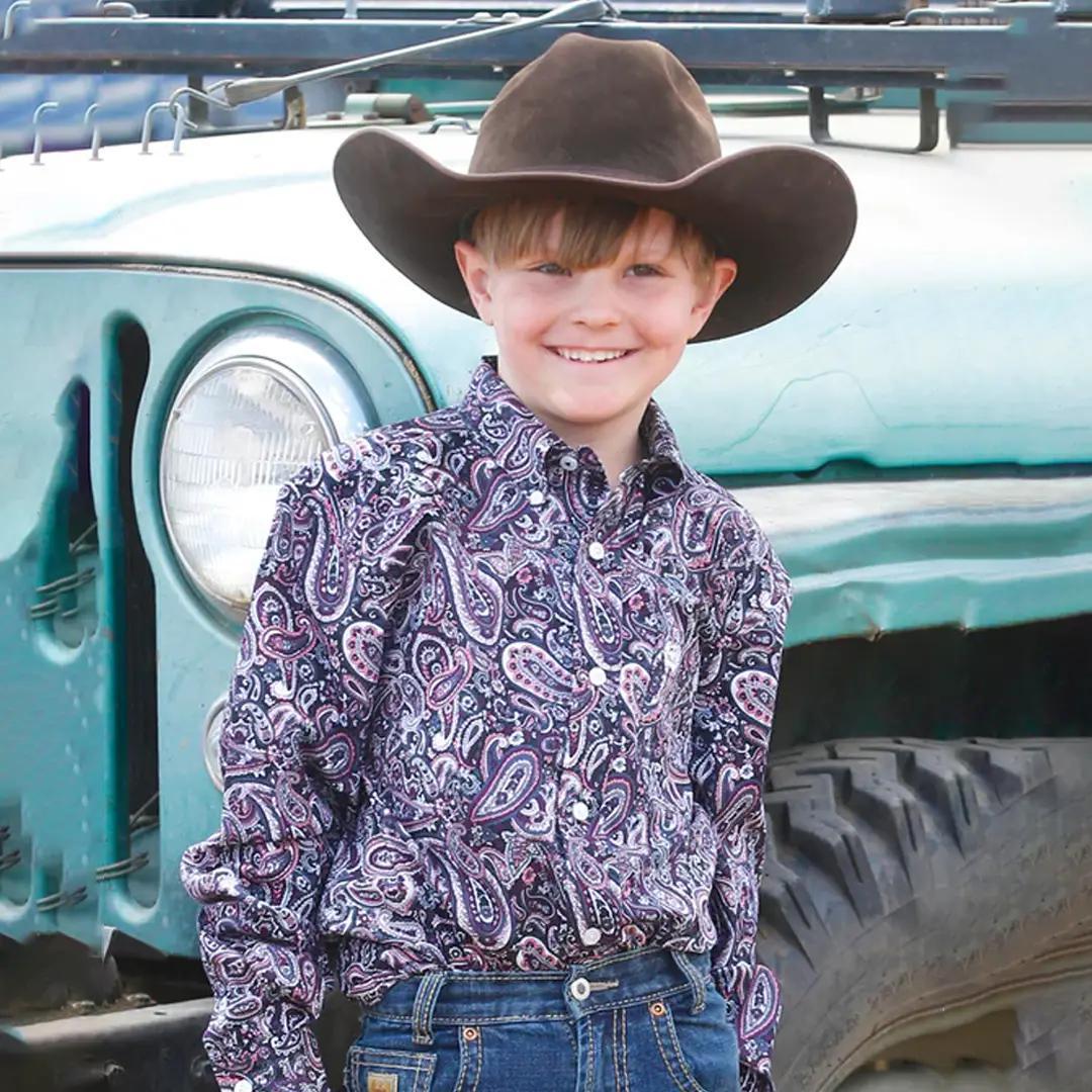 Cinch Boy's Paisley Button-Down Western Shirt Multi