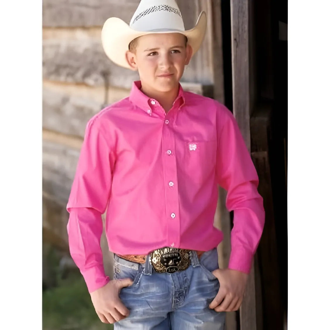 Cinch Boy’s Shirt Casual Solid Twill Button Down