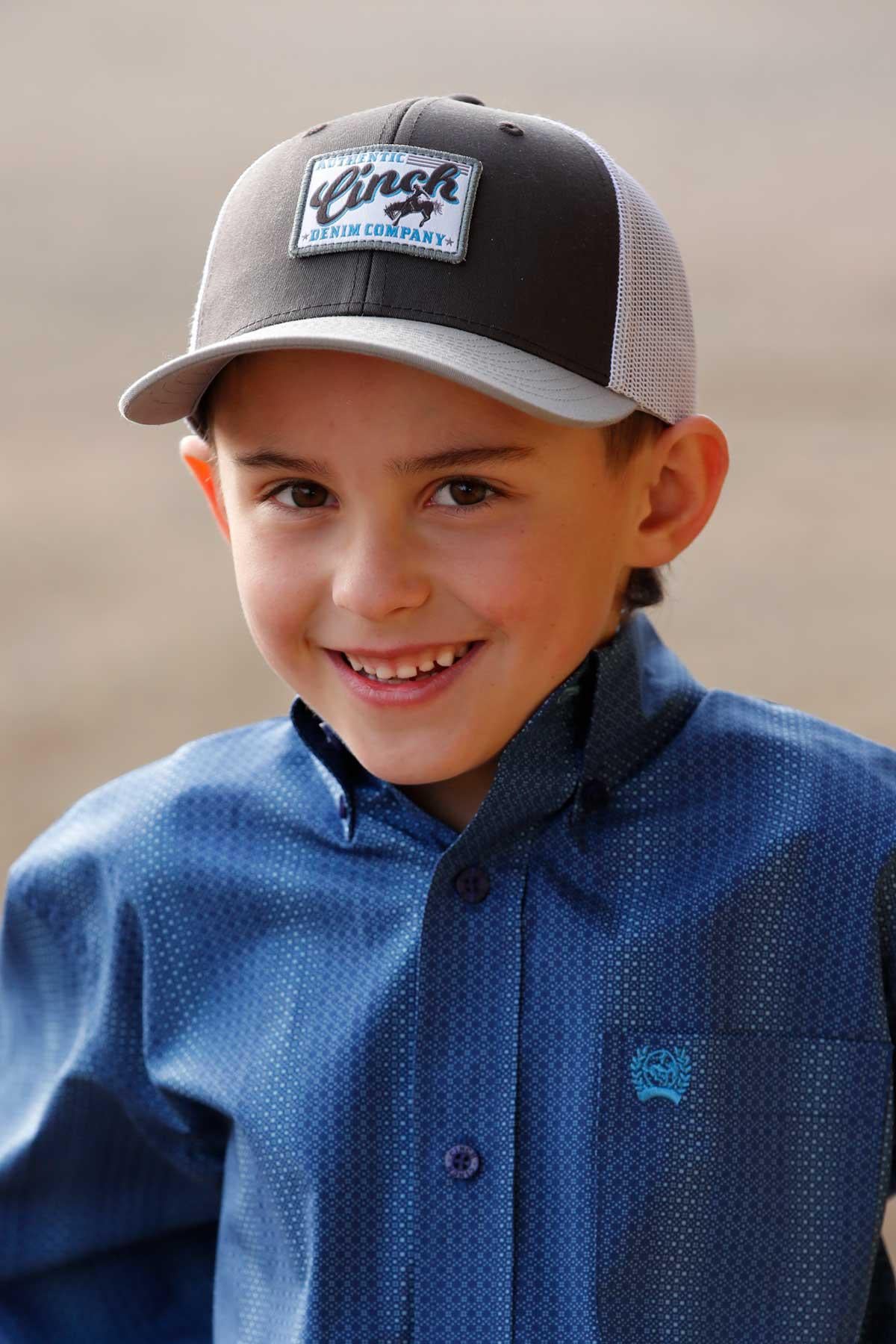 Cinch Kids Snapback Trucker Ball Cap weis-western-wear