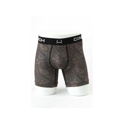 Cinch Men's 6” Paisley Boxer Brief 9/25 -Brn weis-western-wear