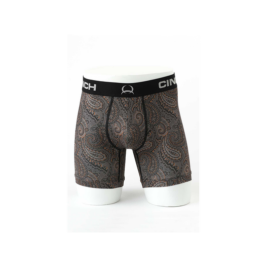 Cinch Men's 6” Paisley Boxer Brief 9/25 -Brn weis-western-wear
