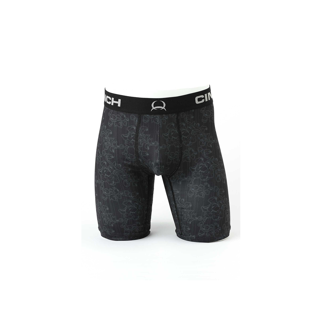 Cinch Men's 9” Floral Boxer Brief 9/25 -Blk weis-western-wear