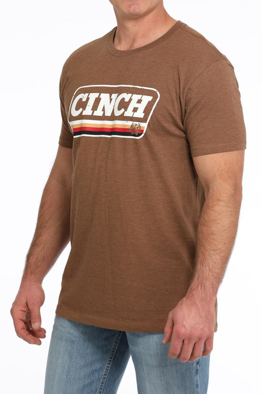 Cinch Men's Brown Logo Tee