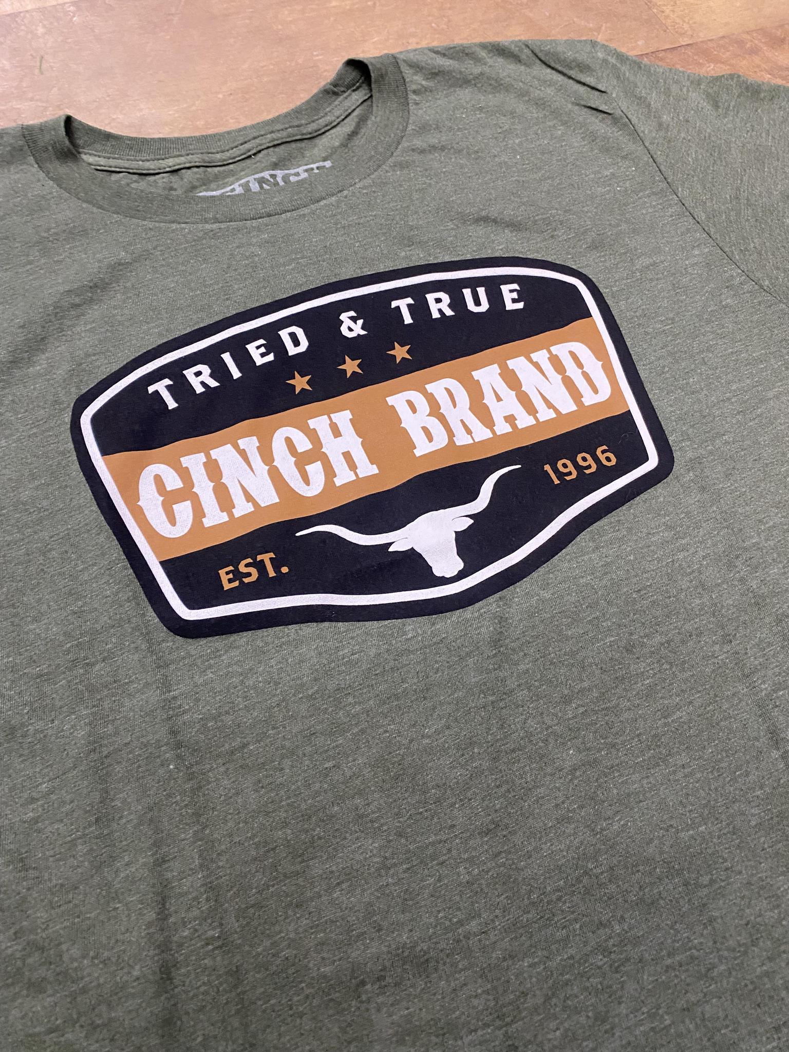 Cinch Men's Casual Logo Short Sleeve T-Shirt In Olive