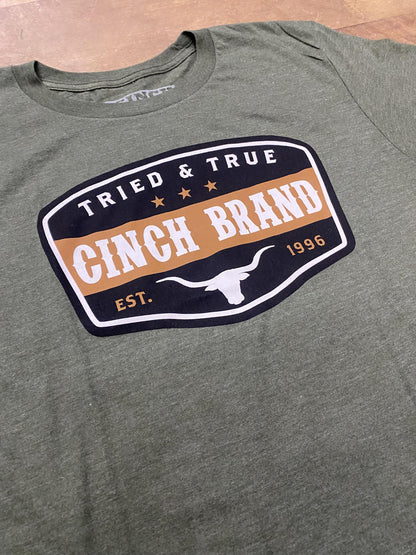 Cinch Men's Casual Logo Short Sleeve T-Shirt In Olive