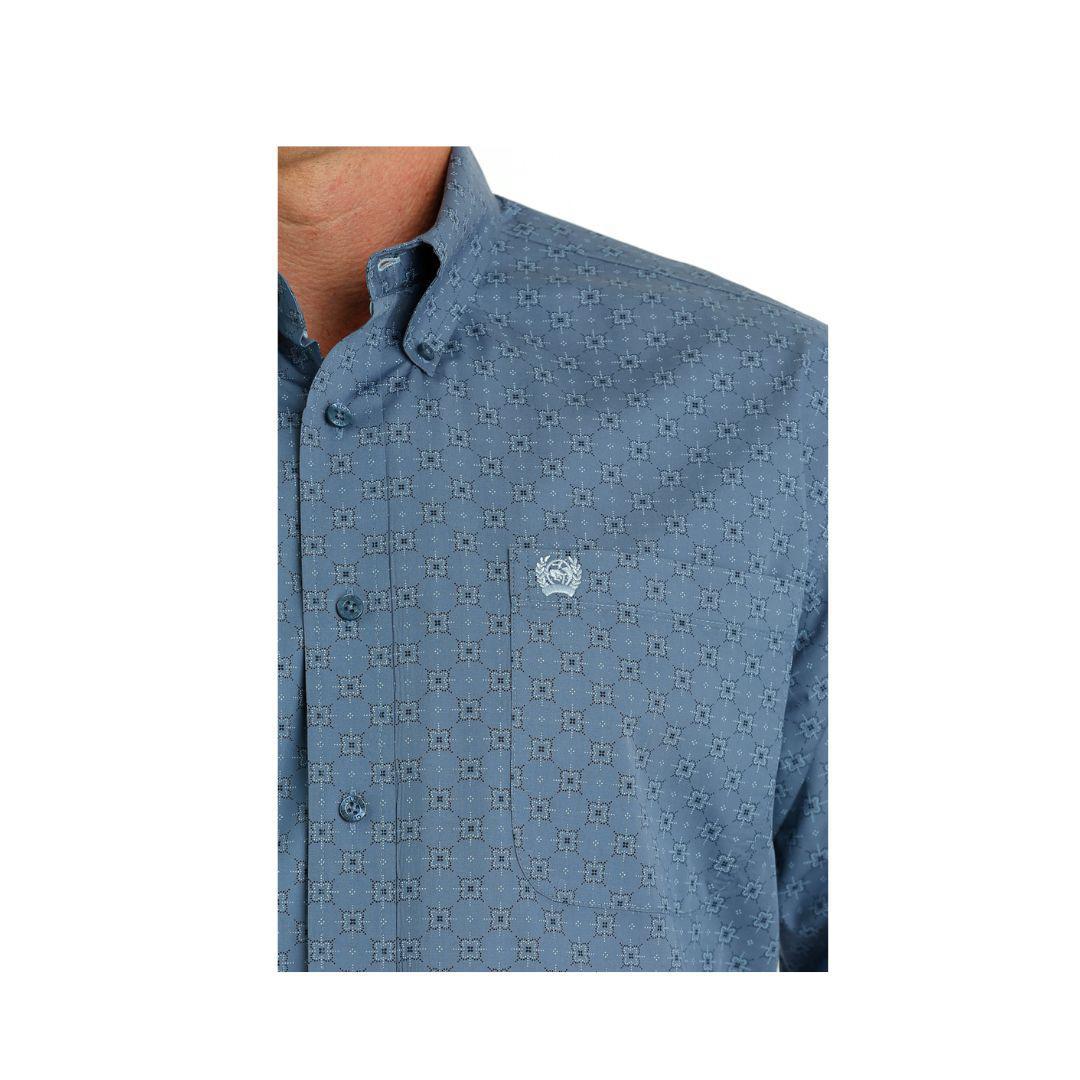 Cinch Men's Dusty Blue Long Sleeve Western Shirt Button Up MTW1105693 Match With Son weis-western-wear