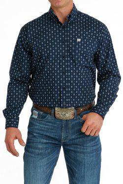 Cinch Men's Geometric Print Button Down Shirt weis-western-wear