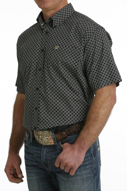 Cinch Men's Geometric Print Button Down Short Sleeve Western Shirt MTW1111448